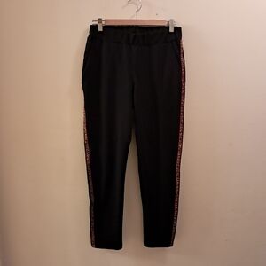Saint + Sophia Pants Women's 6 Zagorra Runway Track Pant Red Leopard Designer